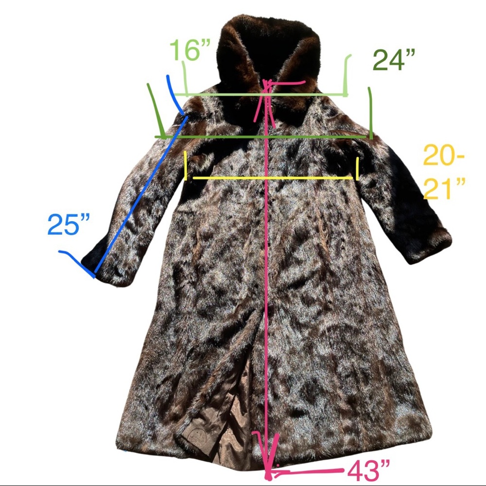 Genuine Mink Widen Bottom A-line Hooded Long Fur Coat EU 44 - Picture 16 of 16